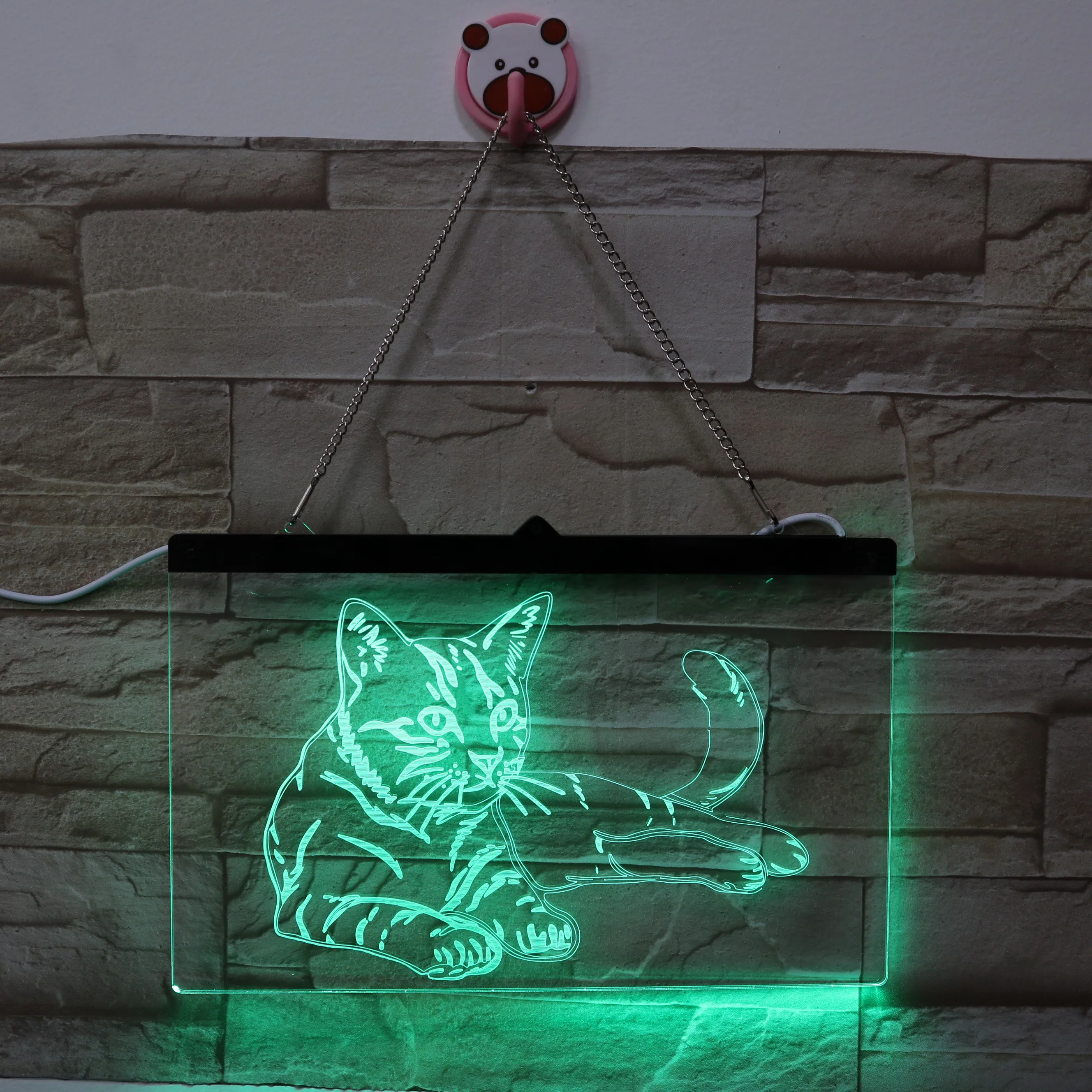 
Customized Hanging 3D Sign Lamp Signboard Light LED Light Cat 3D Illusion Lamp for Hotels Bars 