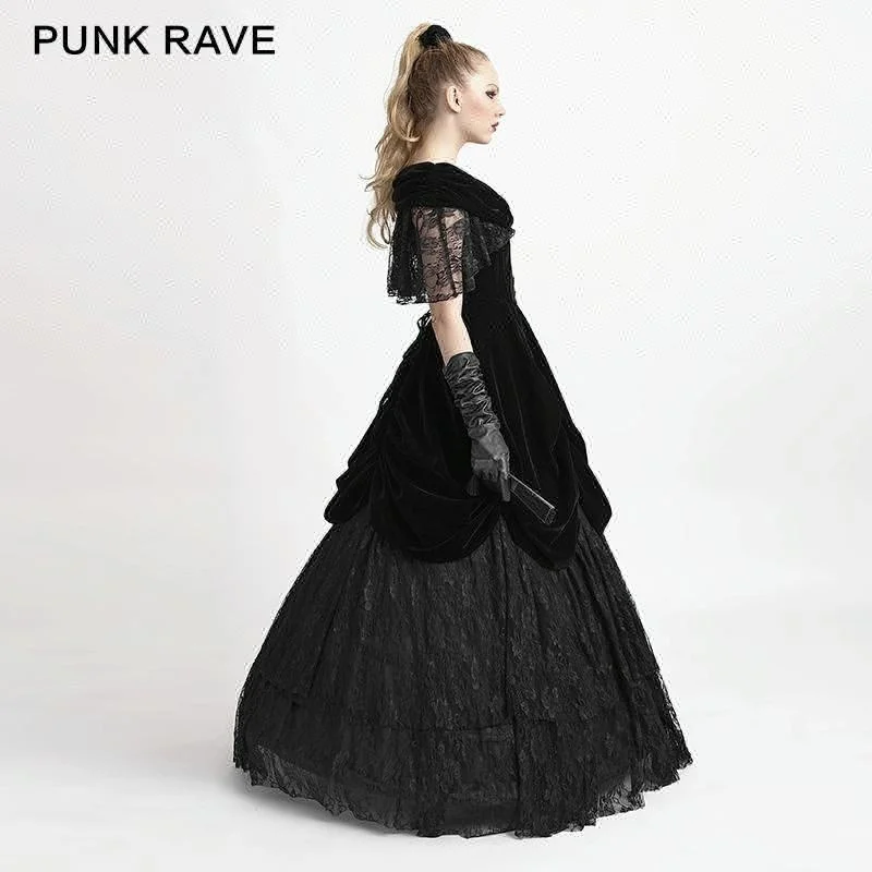 PUNK RAVE Q-273 Velvet Gothic Lolita Party Evening Dress