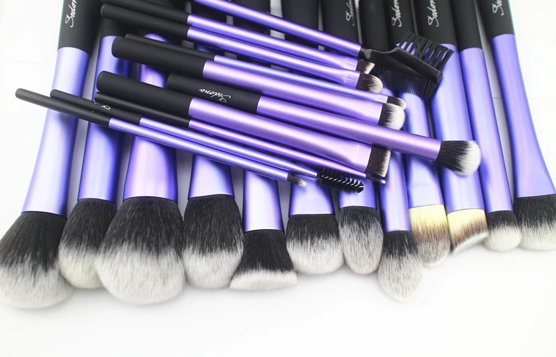 Sedona 22pcs makeup kit with cylinder brush case, long aluminium make up set free sample,high-end profession makeup brush set