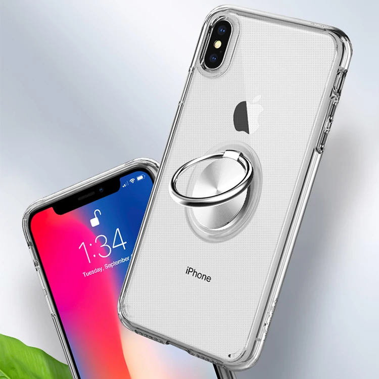 Кольцо держатель чехол для iPhone X XS XR MAX ясно ТПУ защитный чехол телефона для iPhone 6 s 7 8 плюс телефон чехол с кольцом