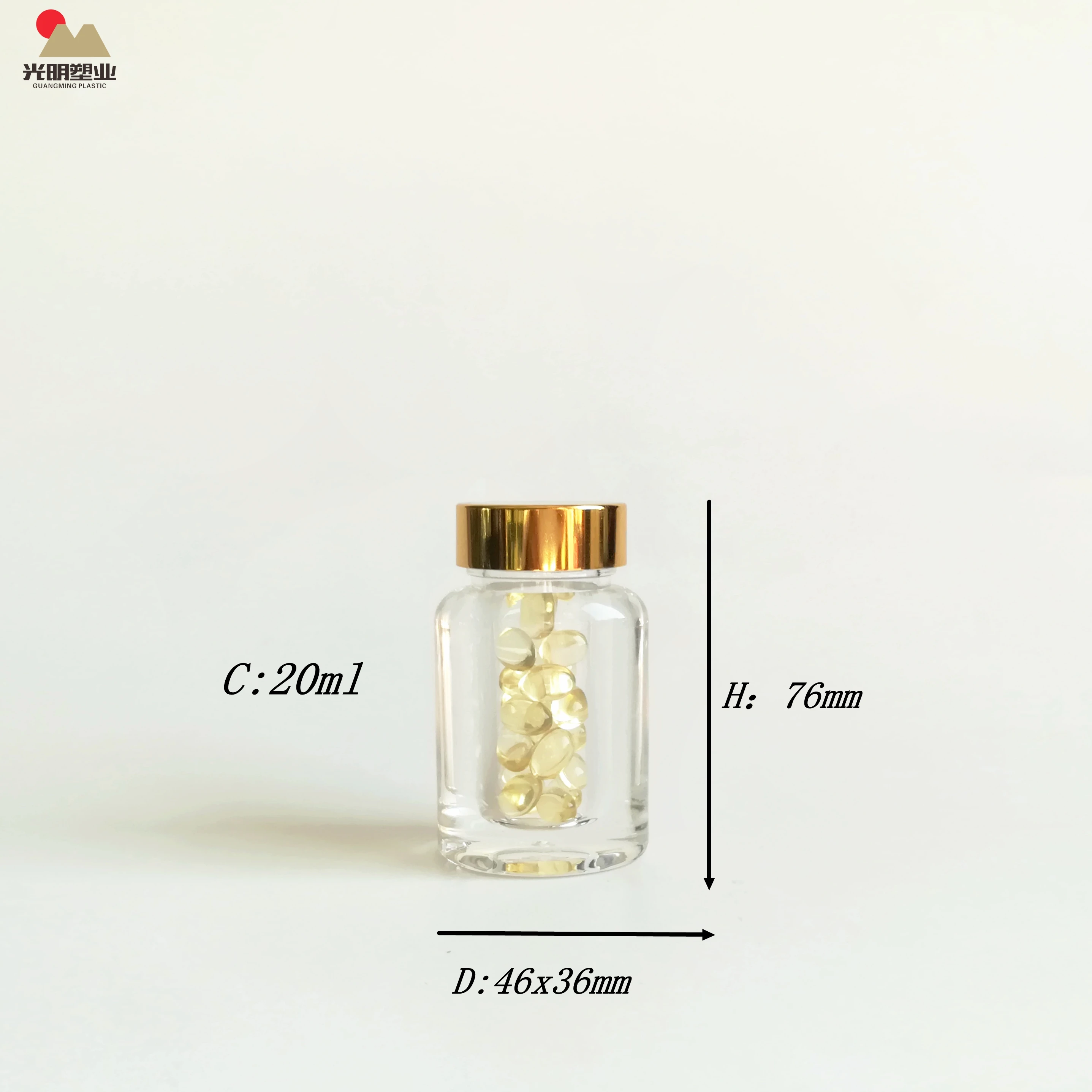 High Quality Clear Acrylic dextrose candy packaging bottle, saffron crocus packaging bottle