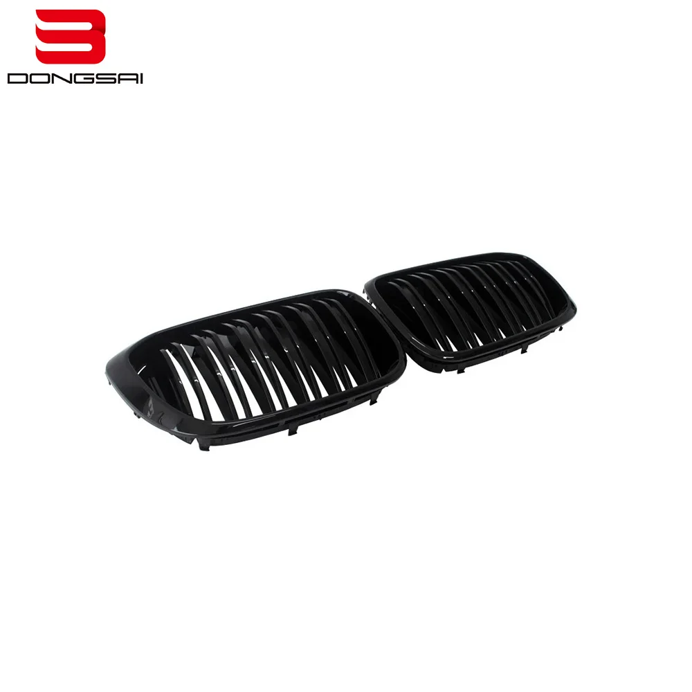 ABS Dual Slat Gloss Black Car Front Kidney Bumper Center Grille Grill for BMW X3 G01 X3M F97 2018+