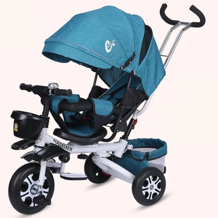 Kids Tricycle with wagon / Stroller Baby Pram Tricycle / Children tricycle With CE