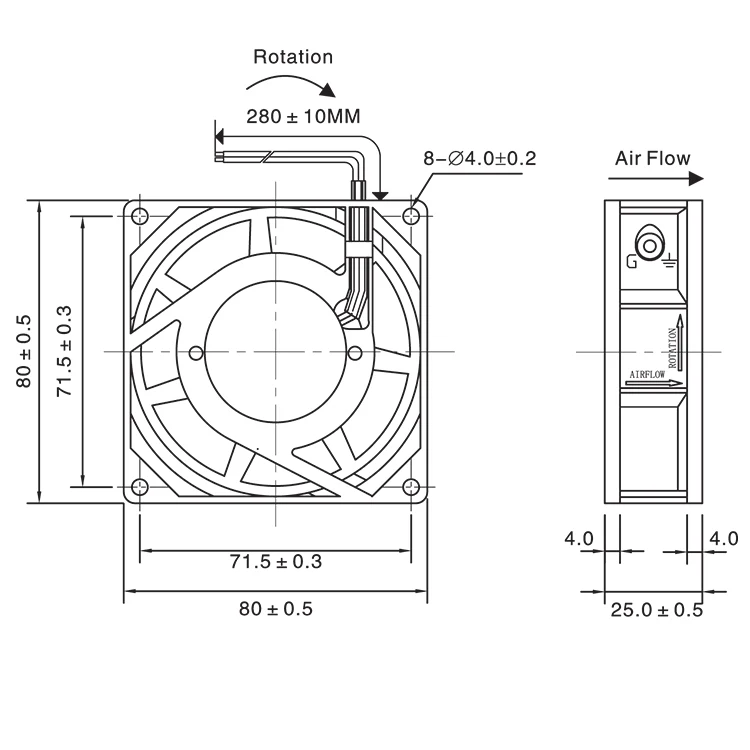 cheap price sleeve  bearing  12v dc fan 8025  cpu cooling fan 2800rpm low niose