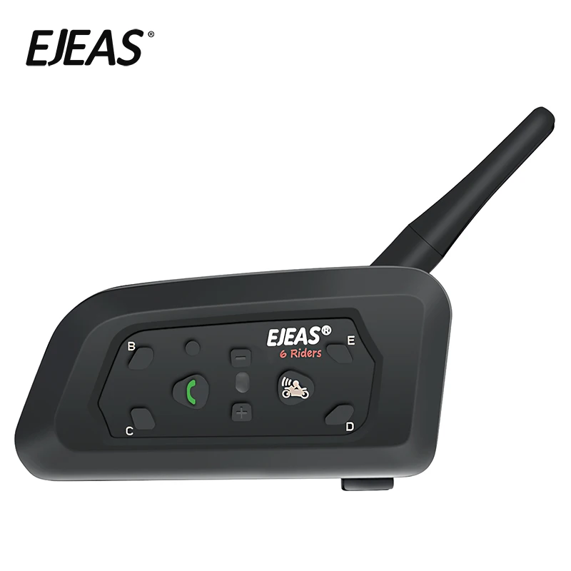 Bluetooth-интерком для мотоцикла, до 1200 метров, 6 водителей