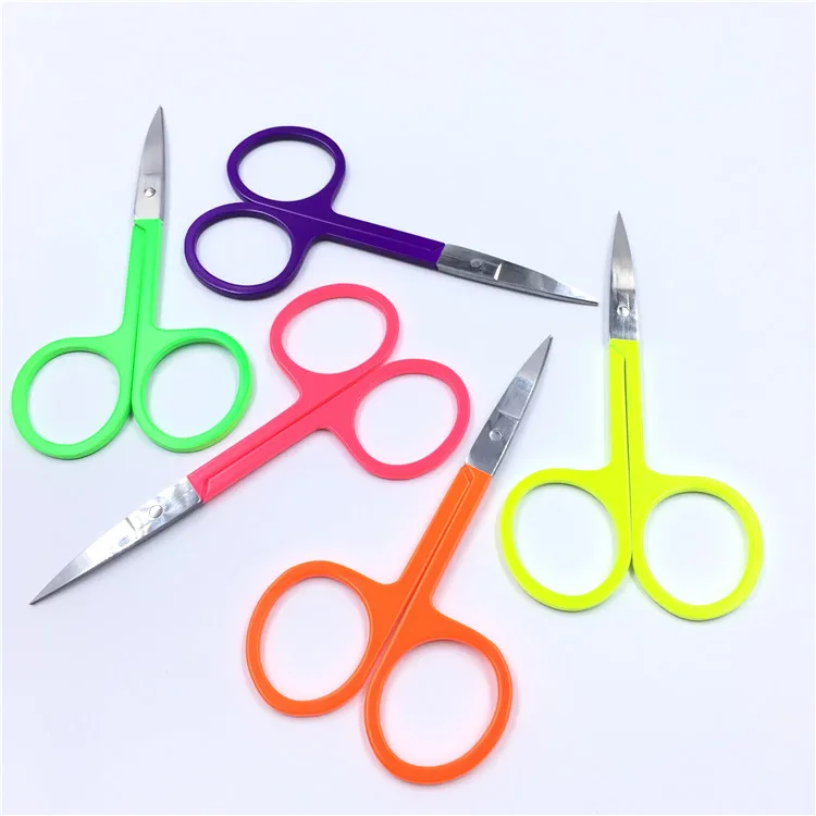 Wholesale beauty tools portable stainless steel curve profesional eyebrow scissors