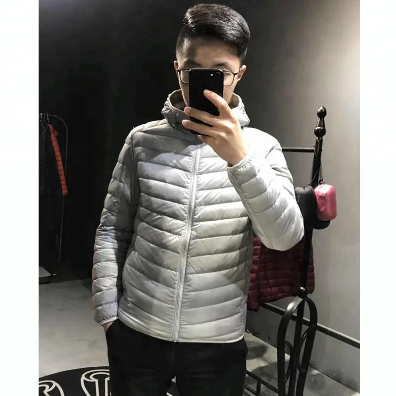 
Mens Hooded Windbreaker Down Jackets 100% Polyester 