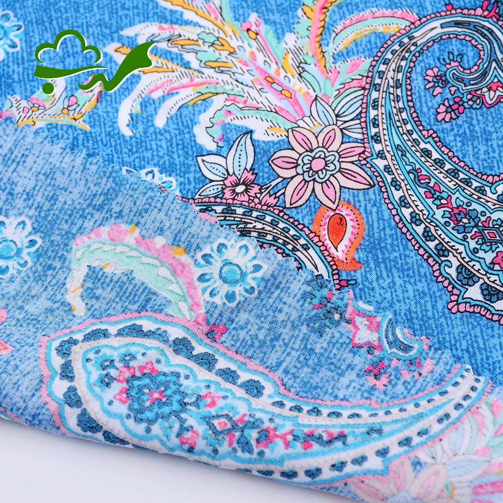 New arrive 90GSM custom comfortable garment woven 100 viscose rayon fabric printed for dress