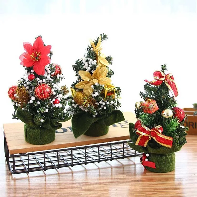 
20cm Tabletop Stand Christmas Tree Decoration Artificial Mini Christmas Tree 