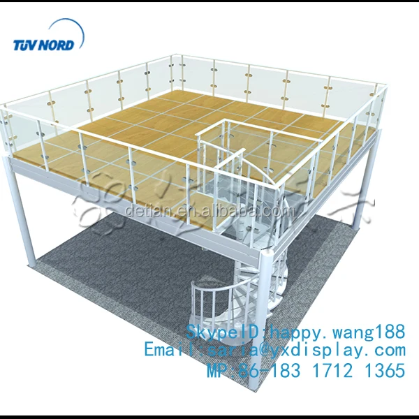 two levels booth double deck space trade show booth system with lamps and tv stand from Shanghai