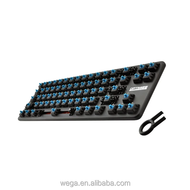 LED blue switches n keys anti ghost rollover detachable cable floating keys wired wireless mechanical keyboard