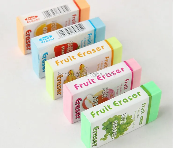 personalized color plastic rubber eraser with company logo brand slogan