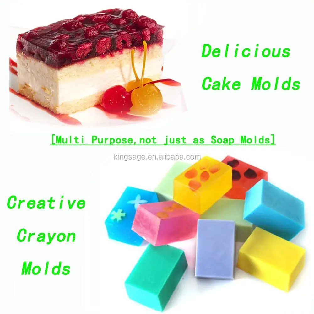hot sale 6 Cavities Rectangle Silicone Soap Molds, Baking Mold Cake Pan, Biscuit Chocolate Mold