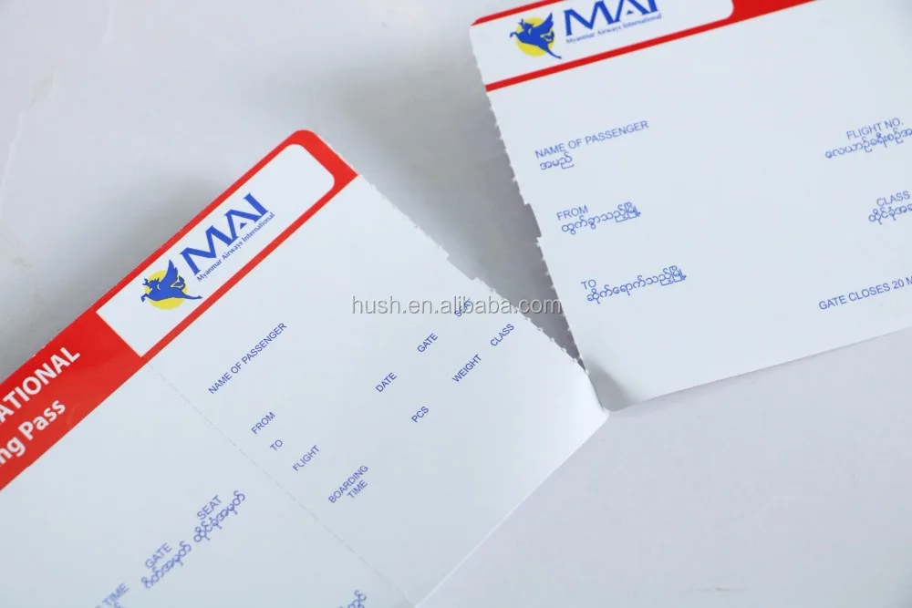 
High Quality Factory boarding pass Airline Flight Ticket Printing Airline ticket booking airline tickets 