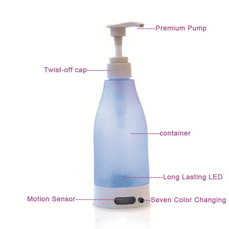As Seen On TV Bathroom Accessories Hand Liquid Soap Dispenser Automatic Lighted Soap Dispenser Sensor Soap Dispenser Bottle
