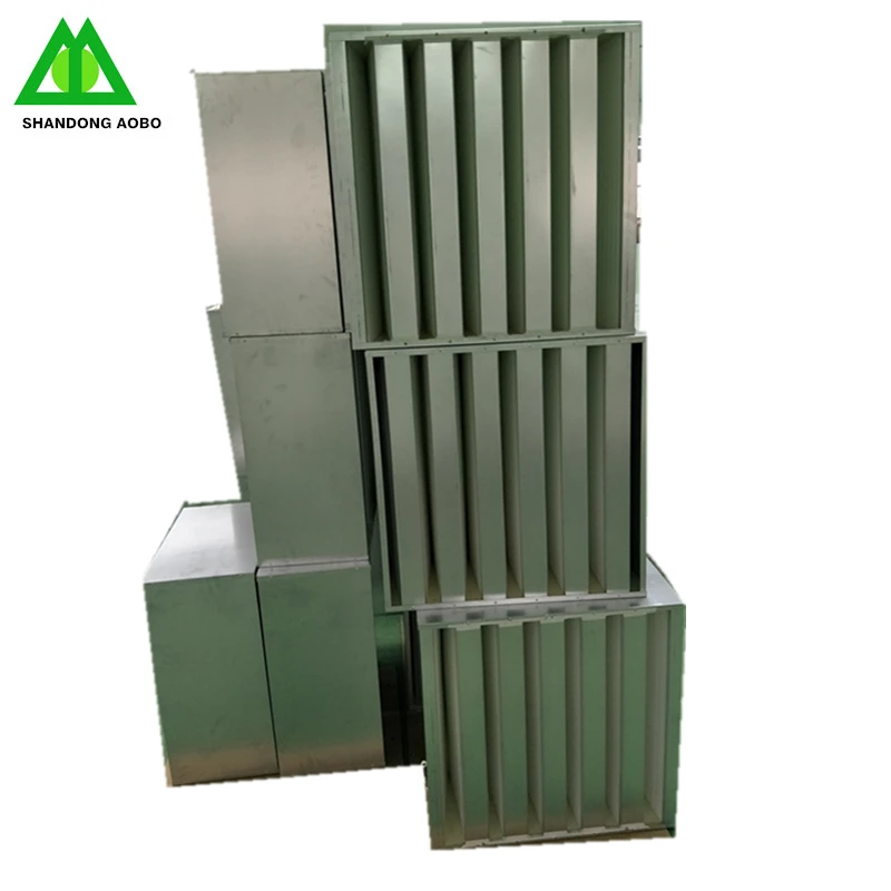 Metal  frame v bank hepa  filter compact air filter for gas turbine