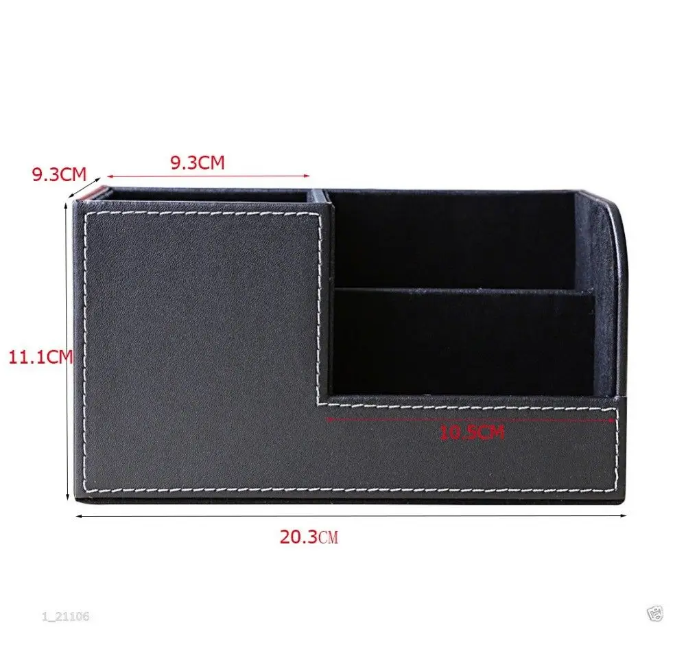 Luxury Leather Wood Desk Storage Set Tissue box Name Card Holder Remote Control Holder