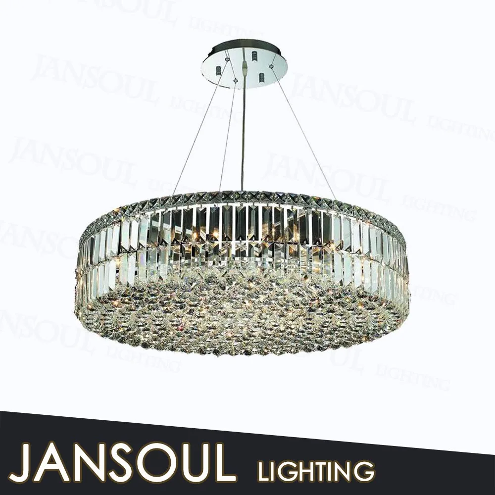 chinese zhonghshan lighting factory drum shape ceiling lamp modern round crystal chandelier celing light fixture