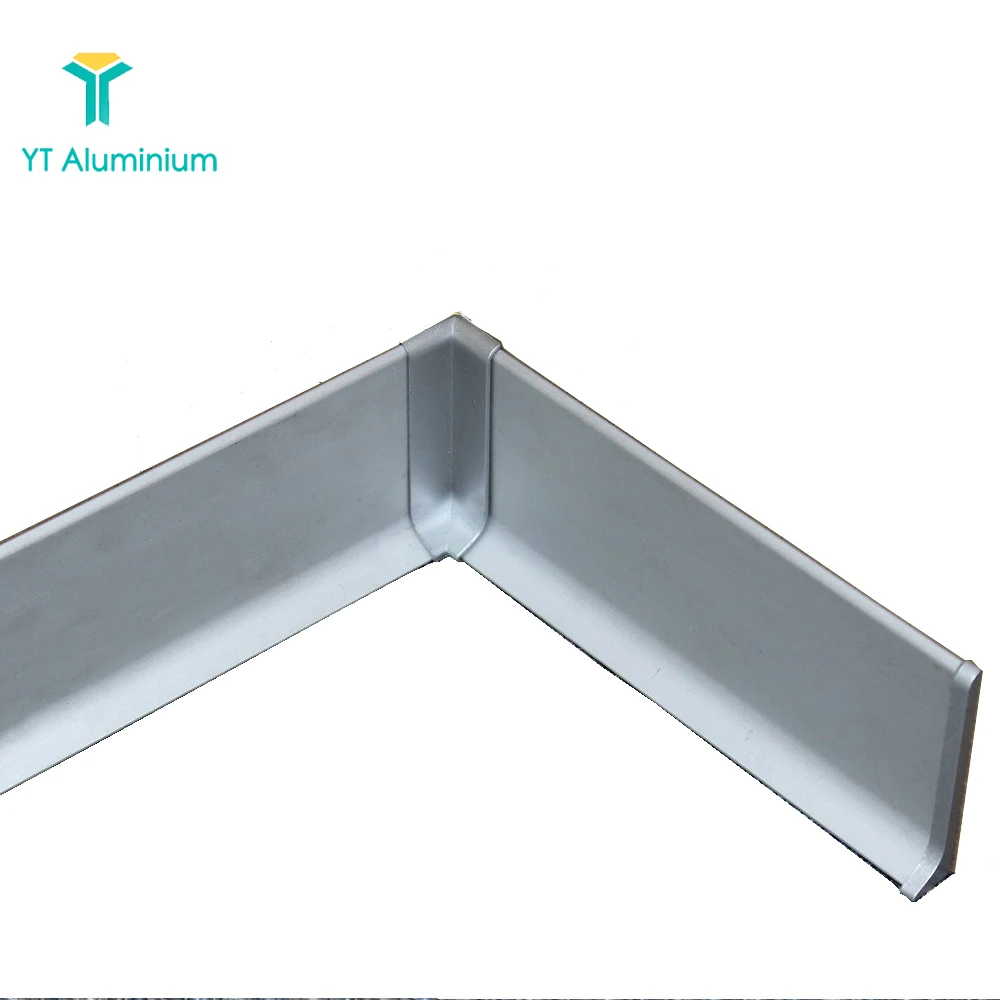 60mm,80,100mm Silver Brushed Aluminium Base Boards Vinyl Floor Skirting
