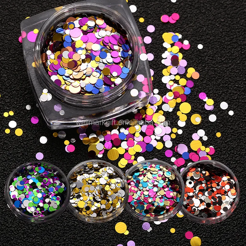 Christmas Festival Holiday Wedding Party Gift Decoration Foil Metallic Glitter PVC Plastic Circle Round Balloon Table  Confetti