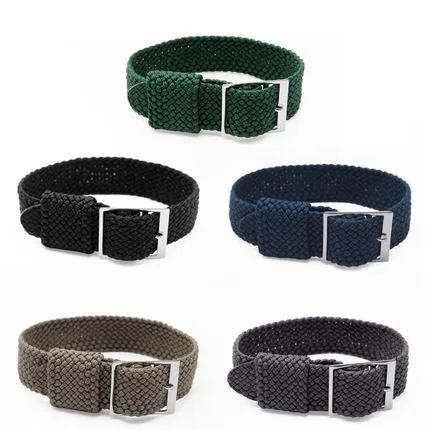 18mm 20mm 22mm 24mm 26mm Watch Band Canvas Strap Sturdy Sport Replacement for Men in Black/Blue/Army Green/Khaki Width