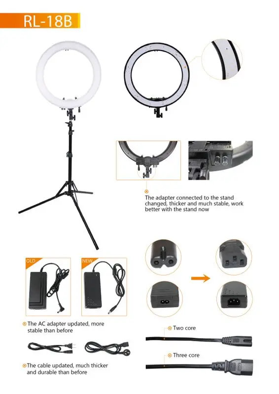 Штатив для видеокамеры прямой трансляции на продажу 18 дюймов двухцветный кольцевой светильник комплект