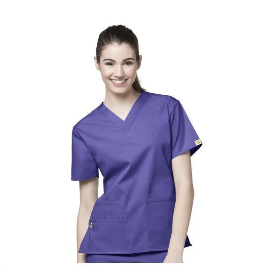 Long sleeves medical scrub suits in healthcare uniforms designs
