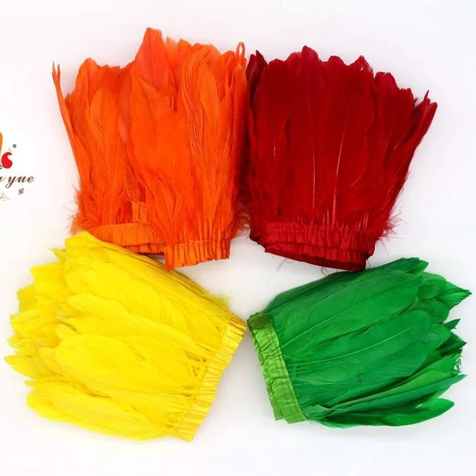 carnival costumes decoration nagoire goose feather fringe trim with satin ribbon tapes
