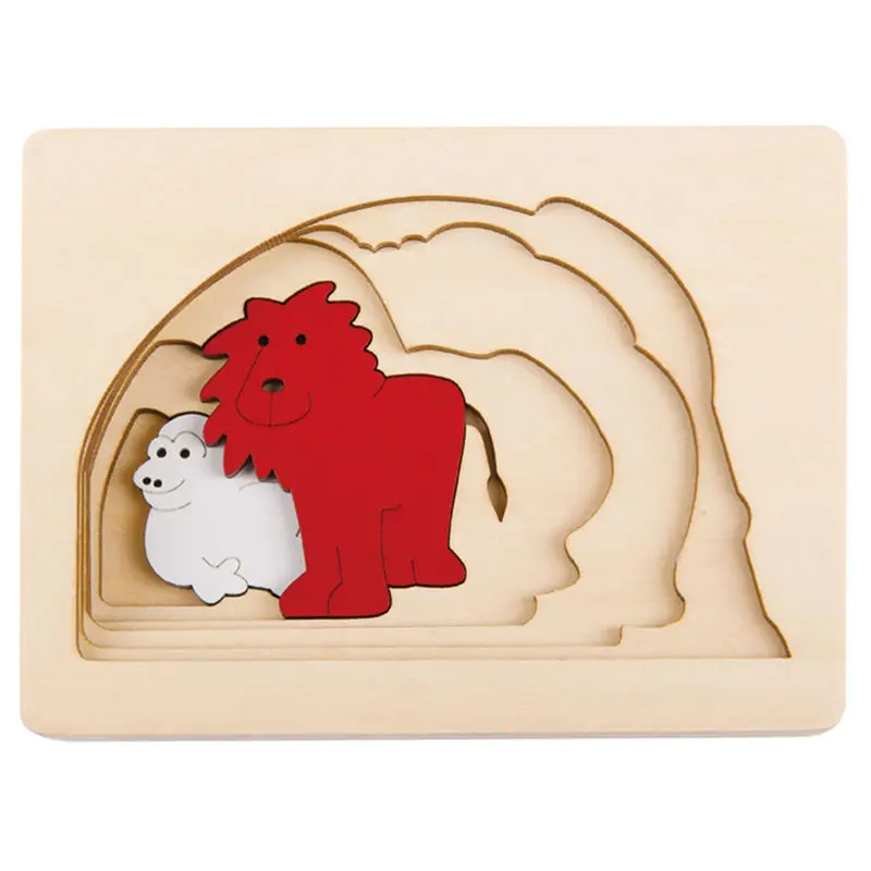 Горячая Распродажа дети красочный зоопарк Творческий Деревянный головоломки