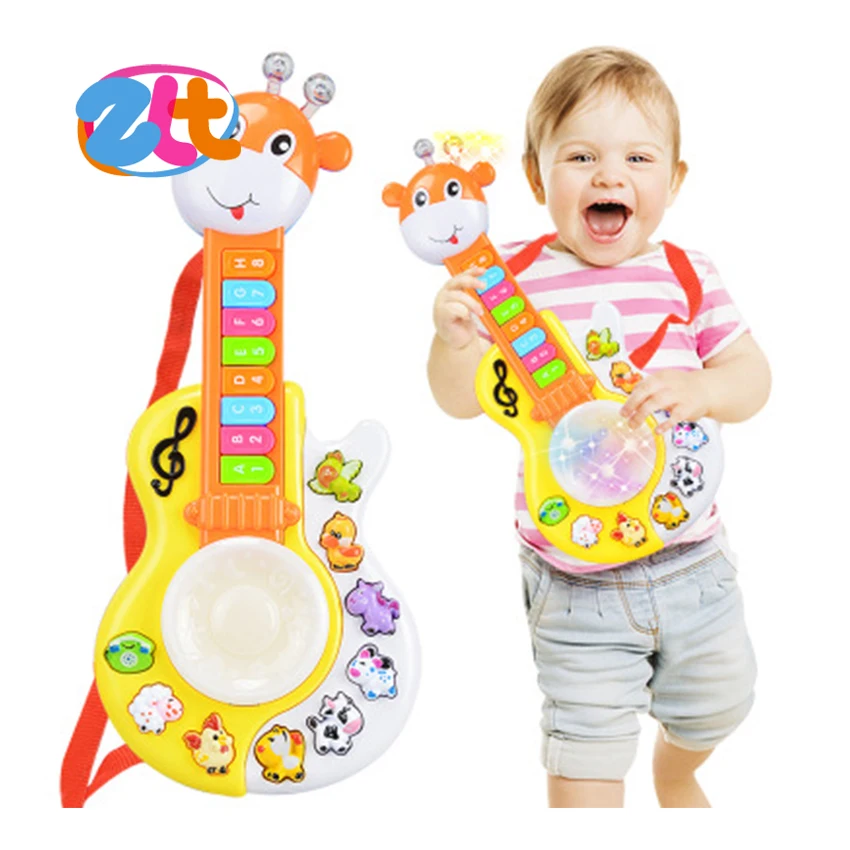 Electric plastic educational musical toys for kids guitar