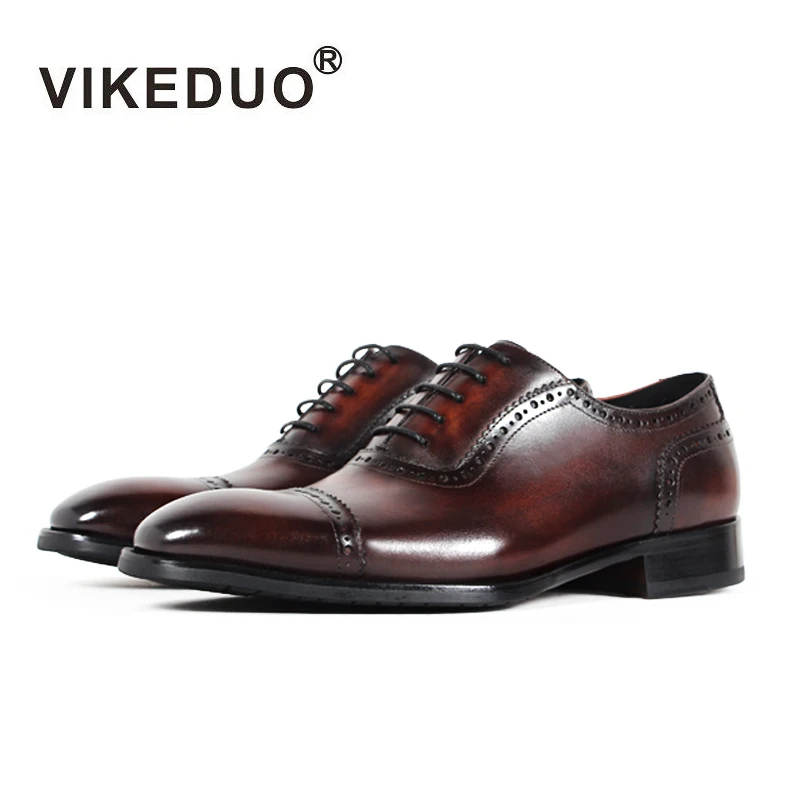 Бренд Vikeduo, новейший дизайн, модные броги на заказ, оксфорды Guangzhou, Мужская классическая обувь из натуральной кожи