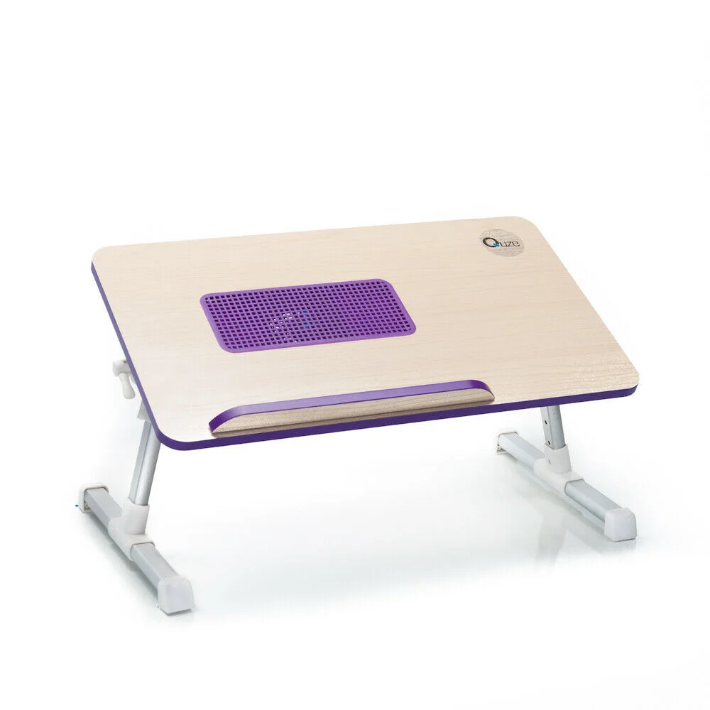 Portable Lap Desk Folding Laptop Computer Table Adjustable Bed Tray Stand w/ Fan