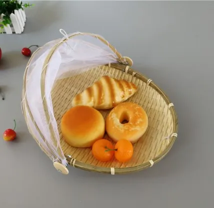 Natural bamboo anti-mosquito/ insect prevention outdoors bread/ food service  plate