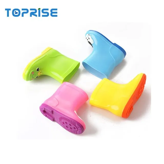 Милые детские резиновые сапоги из пвх на шнурке с мультяшным принтом животных для мальчиков и девочек