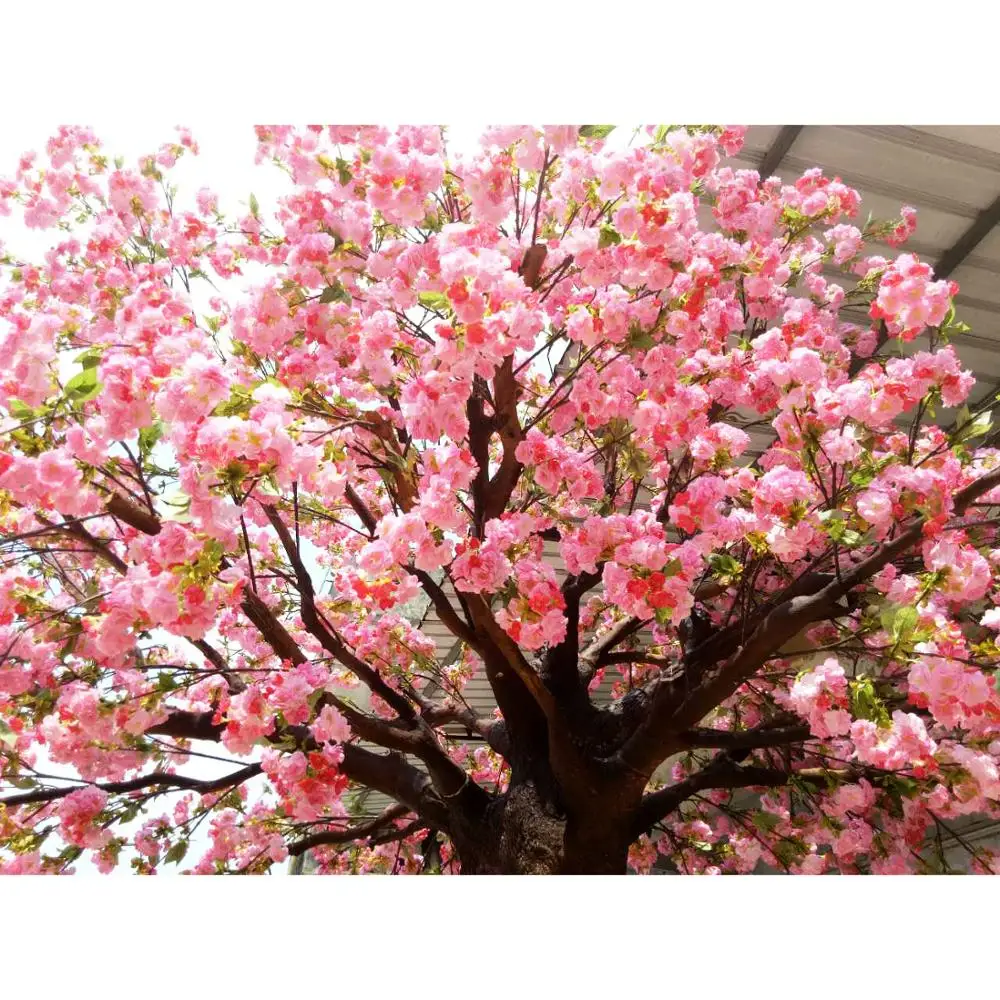 2023 Products Outdoor Pink Artificial Blossom Plastic Tree Indoor Flower Trees