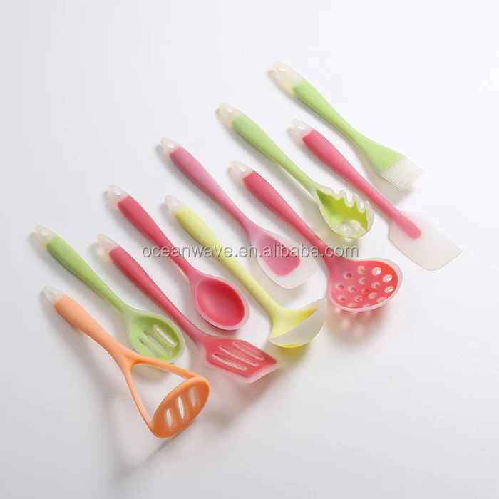 
10pcs silicone kitchen utensil set and silicon kitchenware set 