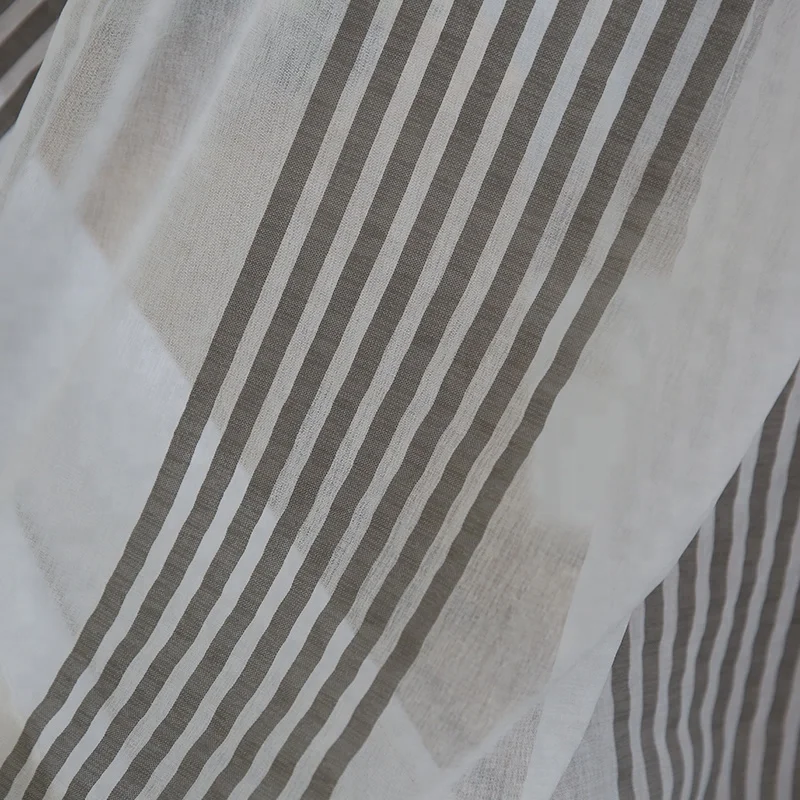 Stripe Sheer Curtains for Living Room Bedroom Tulle Curtains for the Kitchen Modern Fabric for Window Treatment Drapes Cortinas