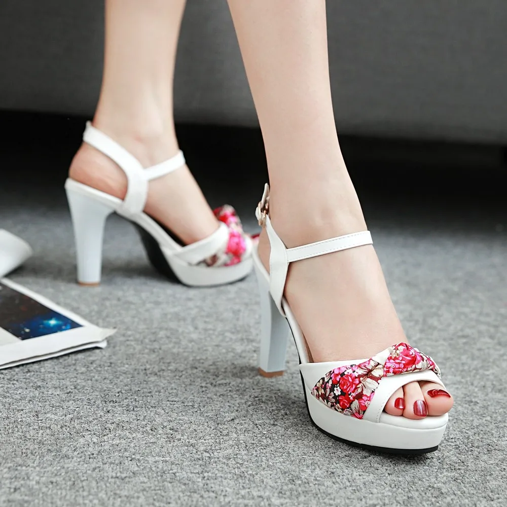 Бантом Туфли на высоком каблуке женские босоножки