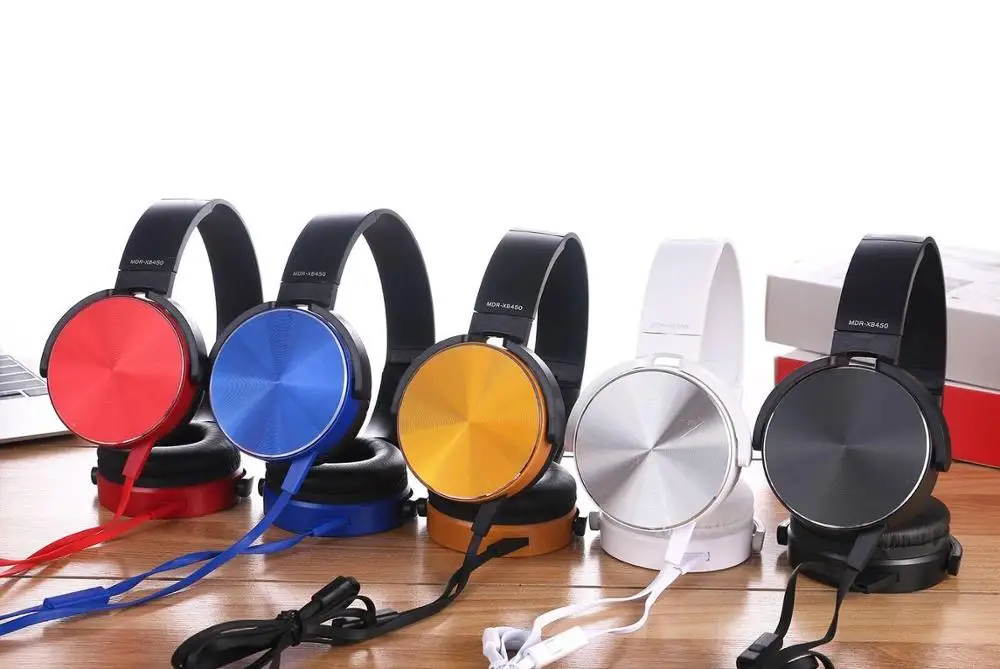 New High quality Wholesale metal  T-450 Wired earphone bass Headset Stereo sound Headphone Sports Headphone with Mic