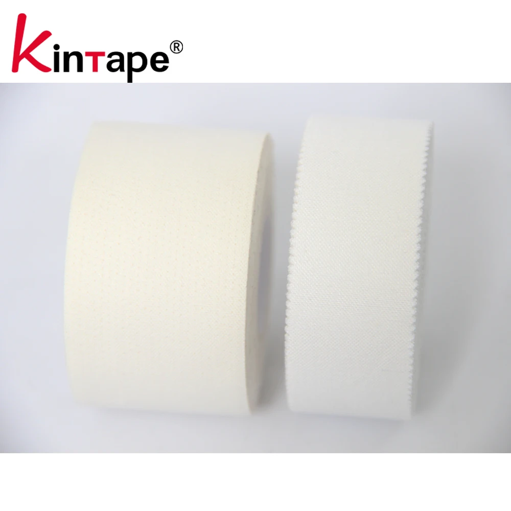 3.8cmx10m OEM Custom White Cut Edges / Zigzag Edges Zinc Oxide Sports Tape / Athletic Tape Roll For Sports Safety