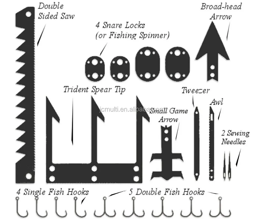 newest malti function survival tool with fishhook