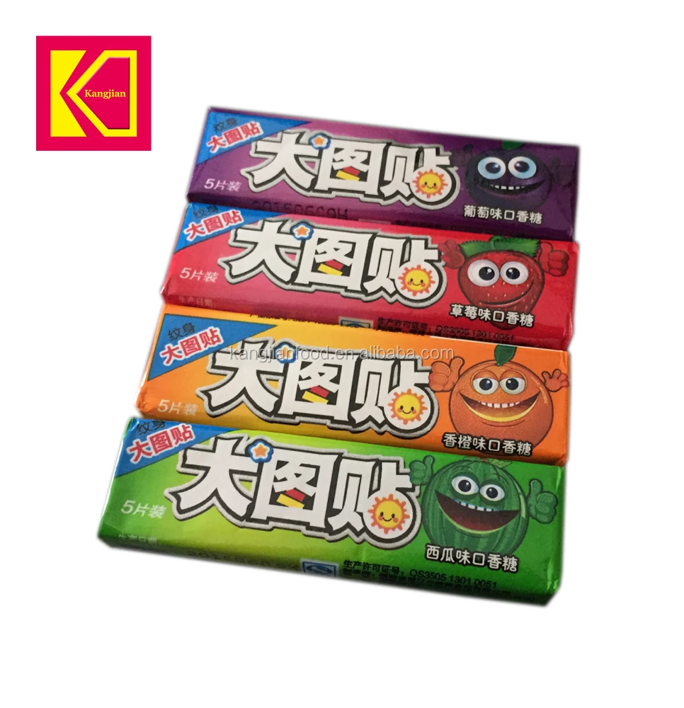 
Chewing Gum with Big Tattoos in Lunch box 