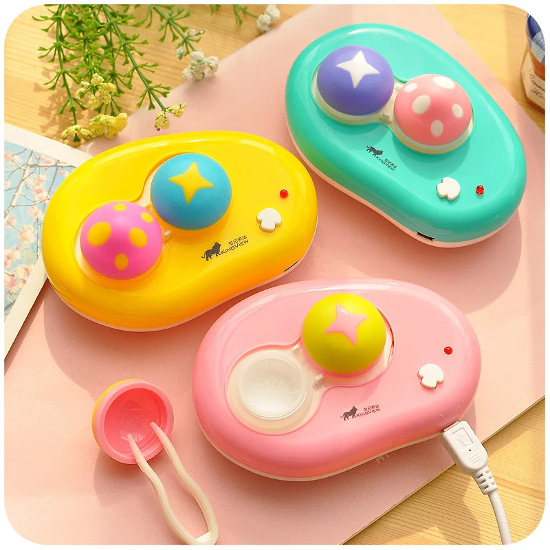 Fashion Design Contact Lens Case Electrical  Lens Cleaner Travel Recyclable Contact Lens Case Container Remover