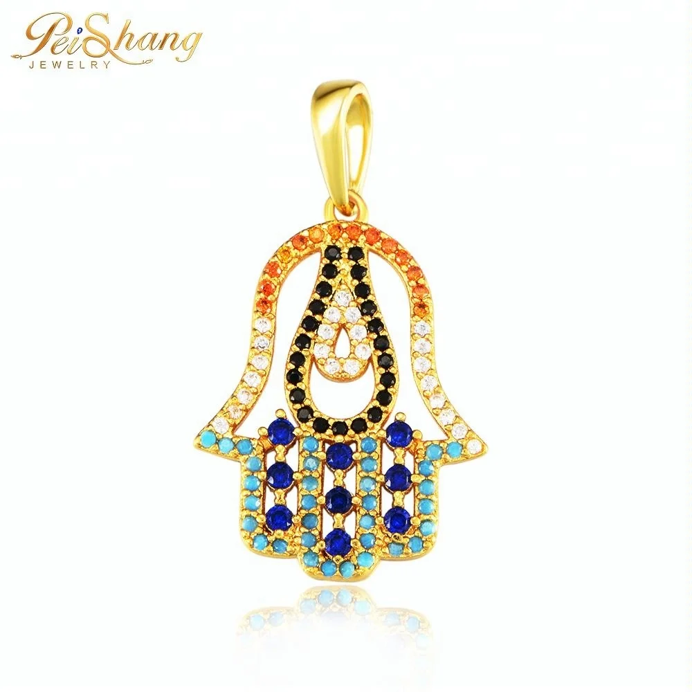 925 sterling silver hamsa hand charms gold filled pendant