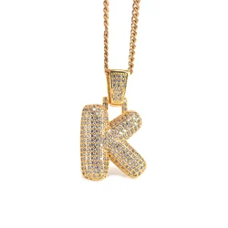 Custom Personalized Hiphop Bubble Letter Charm DIY Necklace With Name