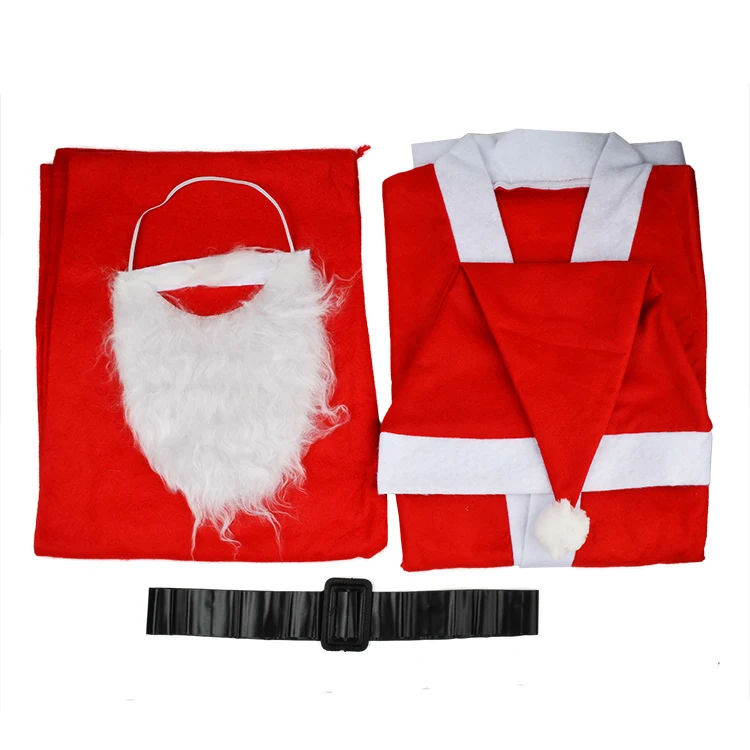 Authentic Quality Felt Material Christmas Santa Claus Costume Suit