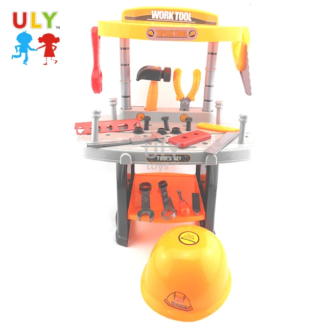 Wholesaler children tool set for kids pretend play toys for kids table set toy with safe head