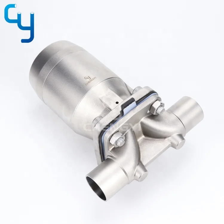 Sanitary stainless steel pneumatic diaphragm valve with welding connection