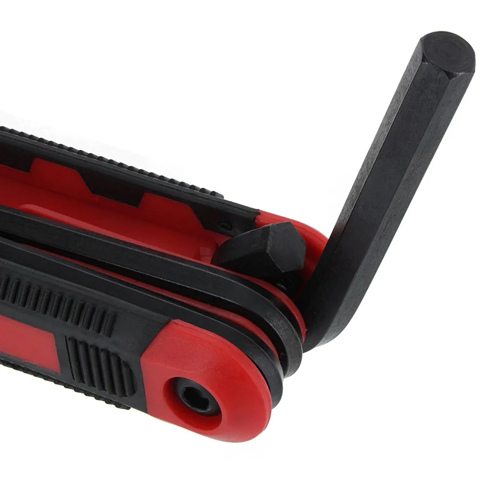 8pcs Red Folding Metric/mm Hex Socket Driver Allen Key
