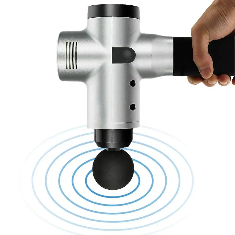 Electric fascial massager Gun Vibration Deep fitness treatment Body muscle massage gun Cordless handheld high frequency motor